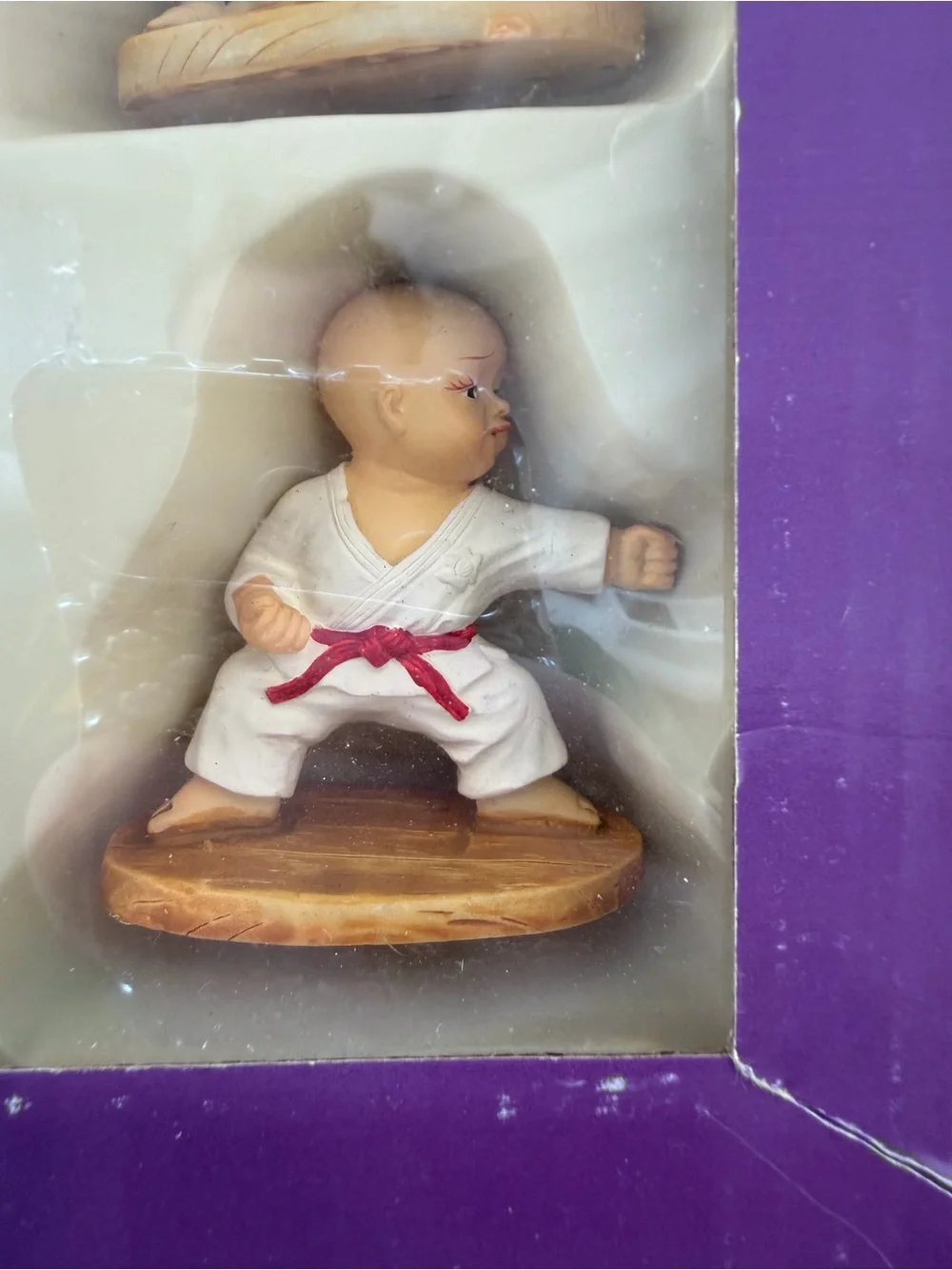 Vintage Miniature Karate Kids Figurine Set - White & Red